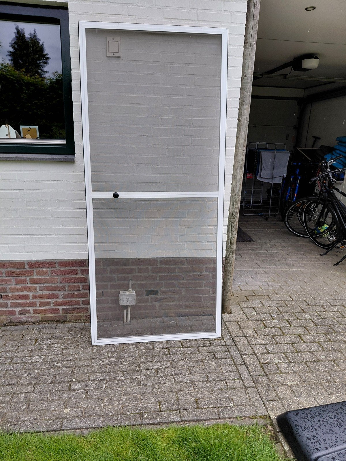 Witte hordeur, Ophalen, Gebruikt, 80 tot 100 cm, Hordeur