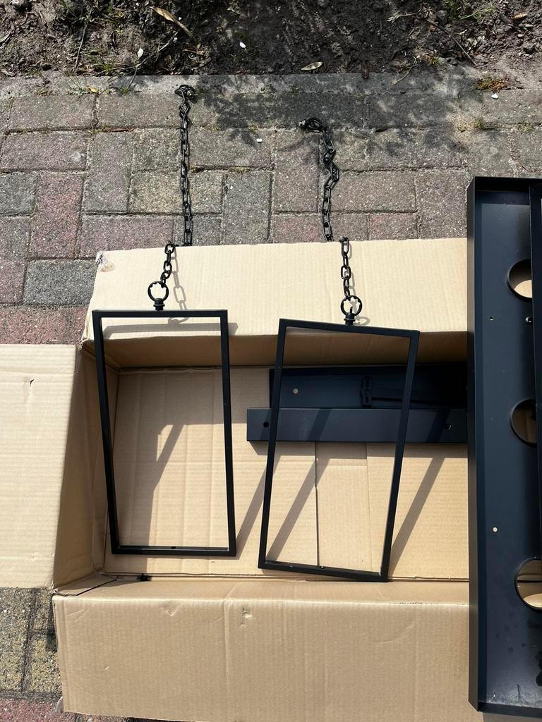 Lamp vogelhuisje ketting ijzeren bak, Ophalen of Verzenden, Zo goed als nieuw
