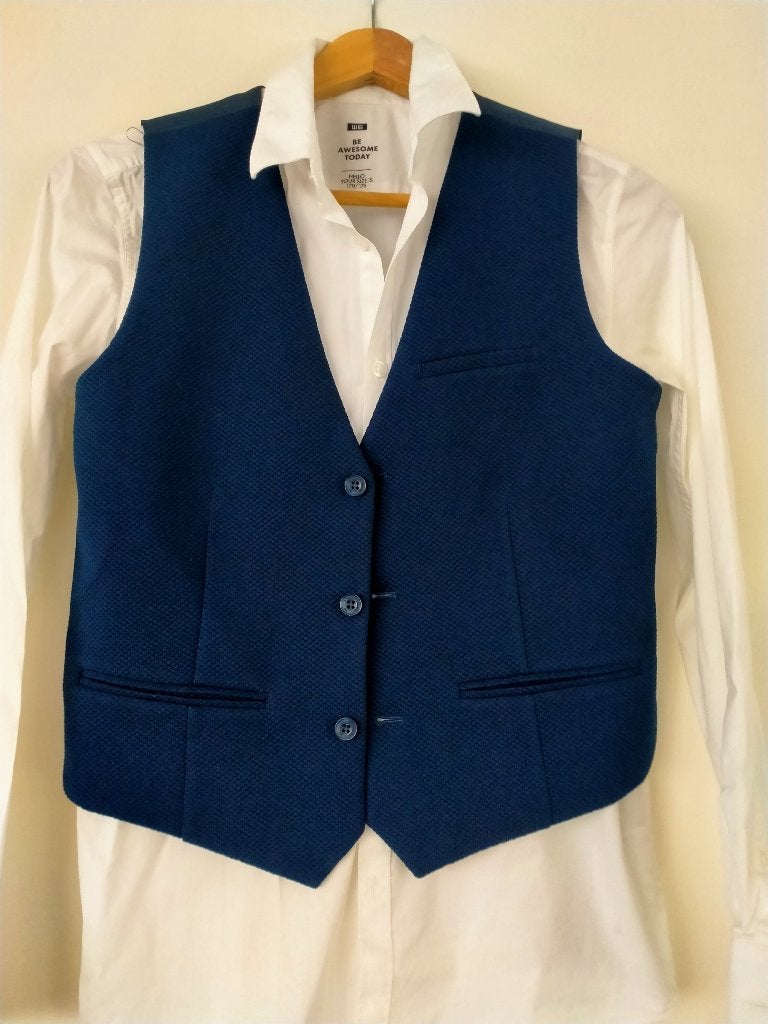 Kostuum jongensmaat 170/176 blauw, Overige typen, Ophalen of Verzenden, Zo goed als nieuw, Jongen
