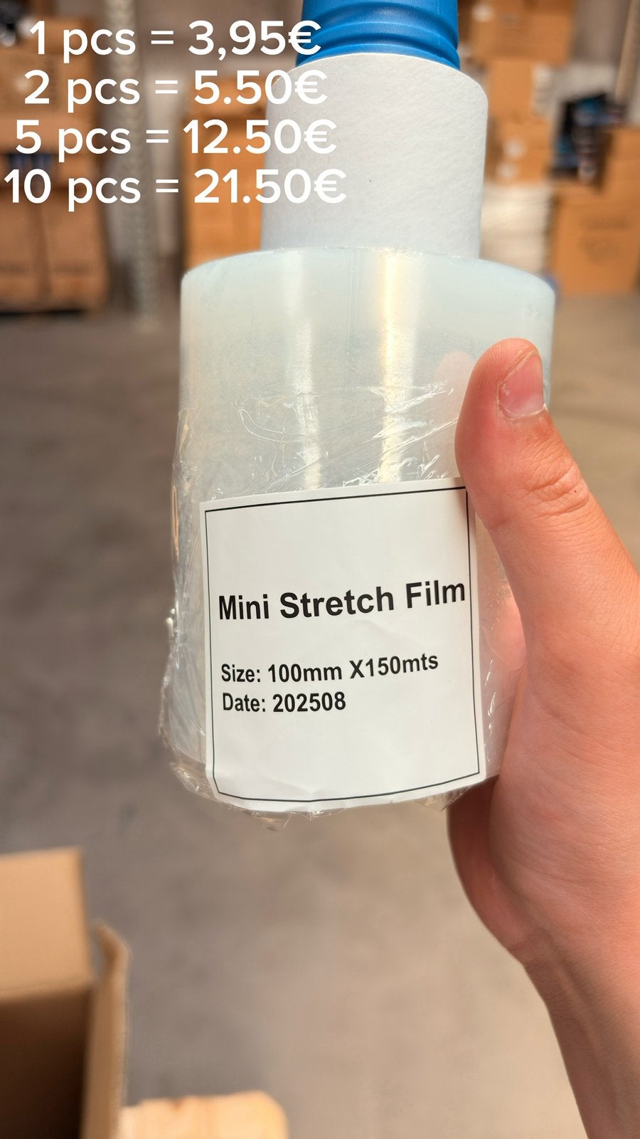 Mini Stretchfolie 100mm x150m met Handvat stretchfolie Nieuw, Ophalen of Verzenden, Nieuw, 15 m² of meer, Folie
