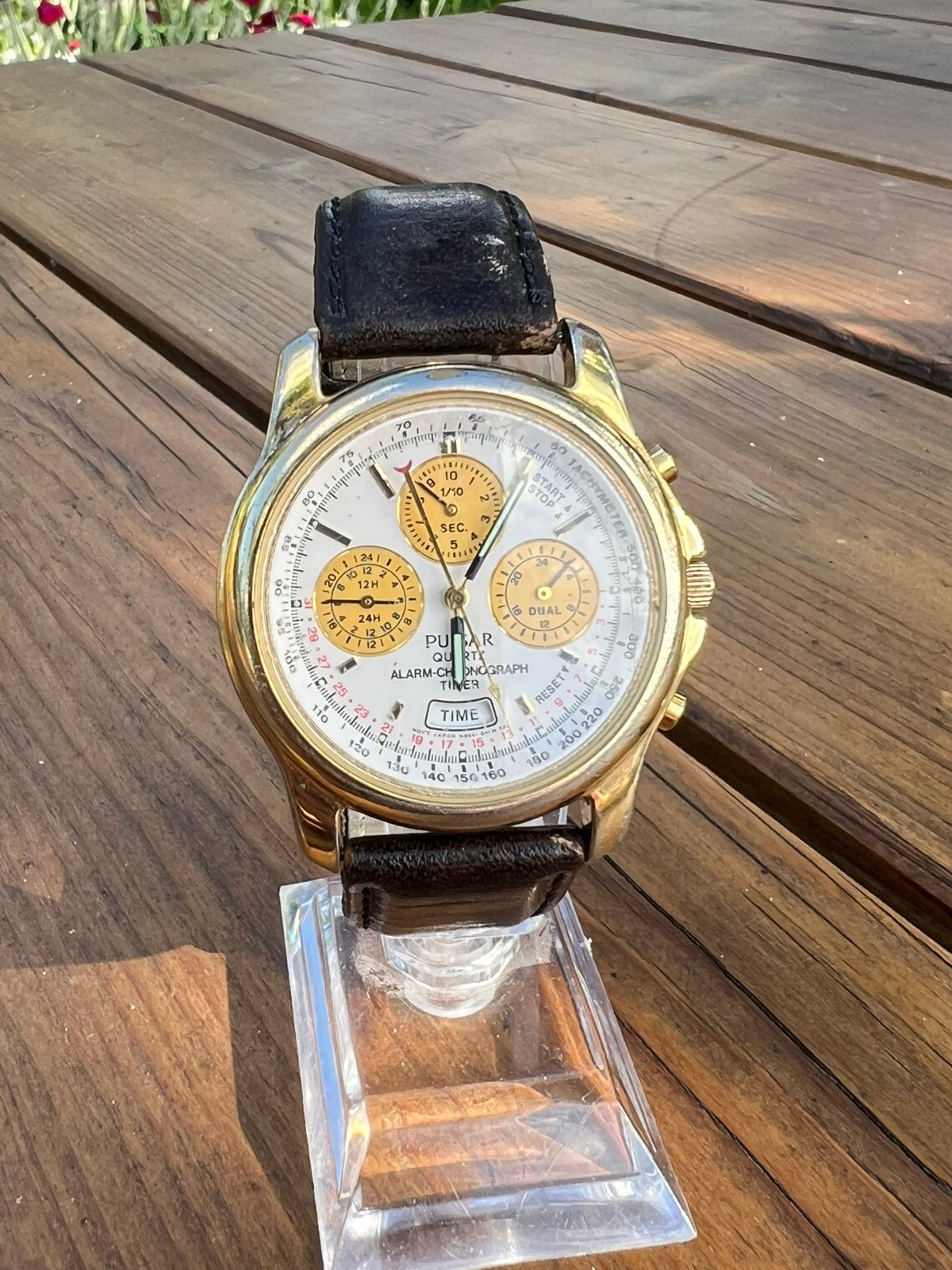 Vintage Pulsar (Seiko) Alarm Chronograaf horloge, Seiko, Staal, Polshorloge, Ophalen of Verzenden