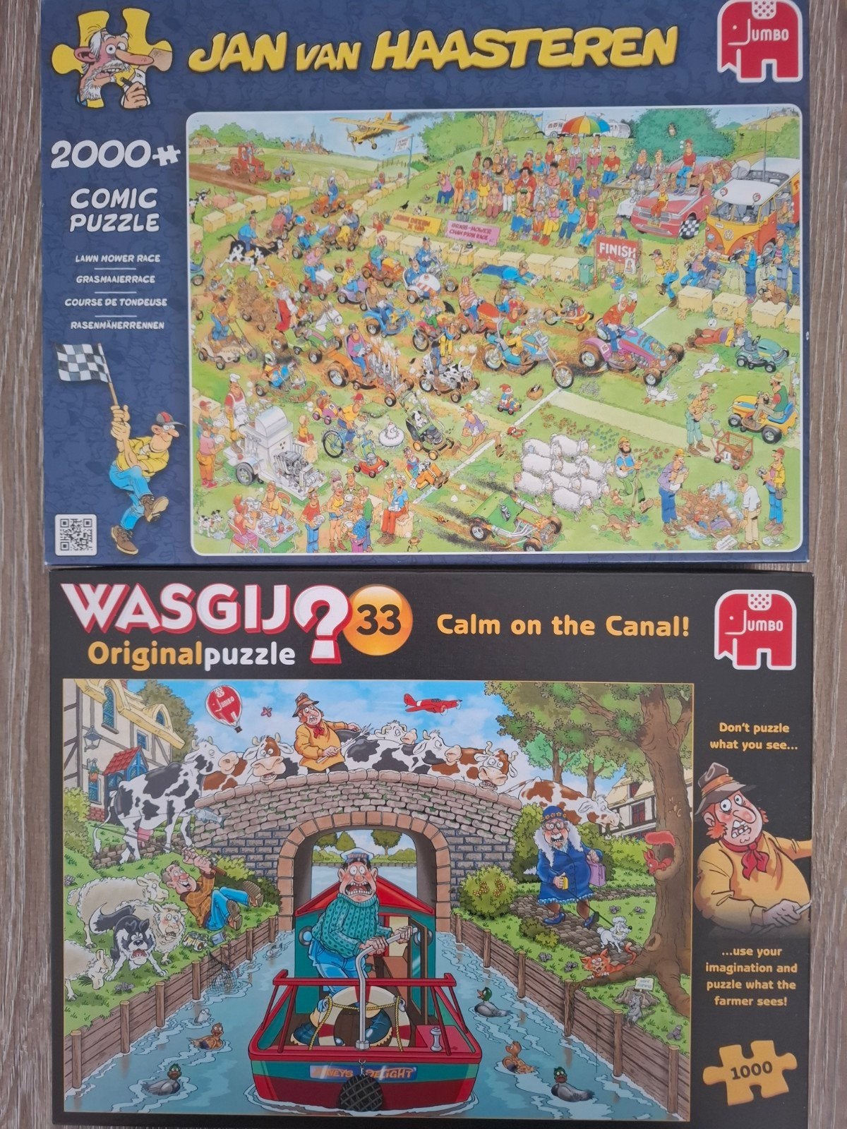 Jan van haasteren en wasgij (missen beiden een stukje), Ophalen, 500 t/m 1500 stukjes, Gebruikt