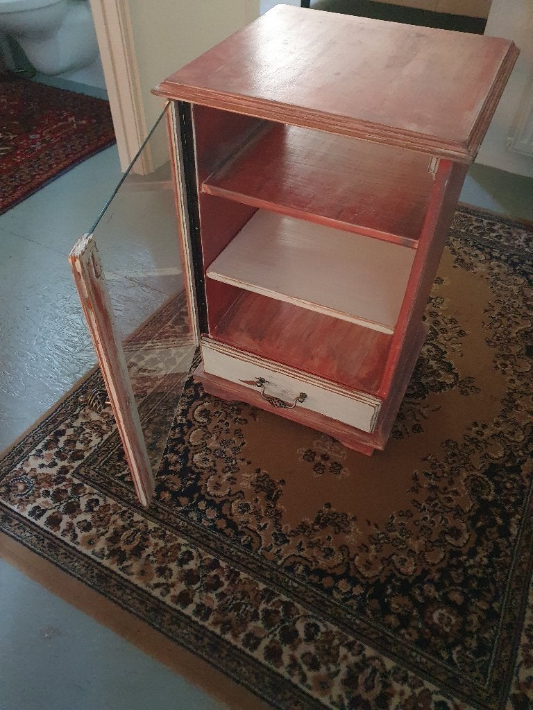 Roze vitrine kast, Ophalen, Gebruikt, 50 tot 100 cm, Landelijk