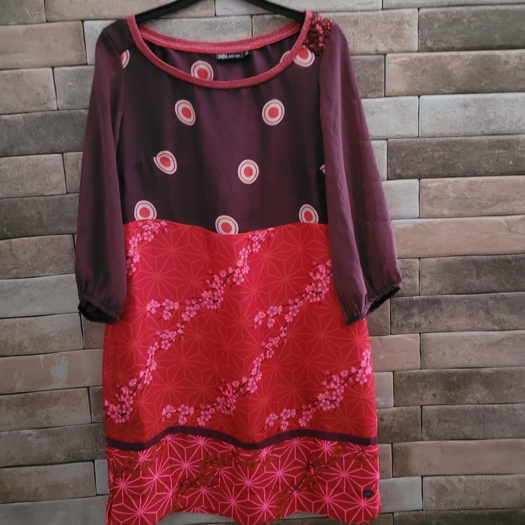 Didi tuniekje/jurk. Maat M.,rood,rose,aubergine getint., Maat 38/40 (M), Didi, Ophalen of Verzenden, Zo goed als nieuw