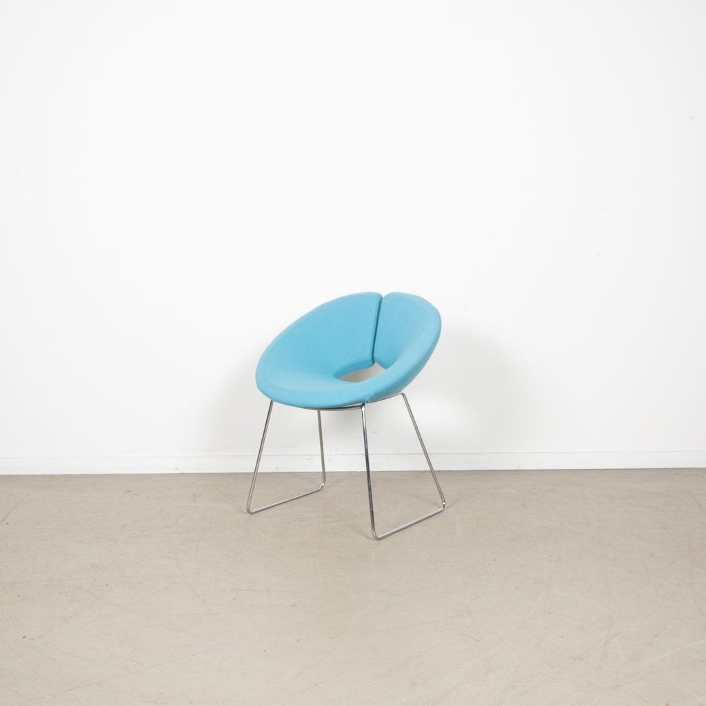 Artifort Little Apollo Stoel Blauw Stof - Chroom, Niet ingevuld, Zo goed als nieuw, Niet ingevuld, Niet ingevuld