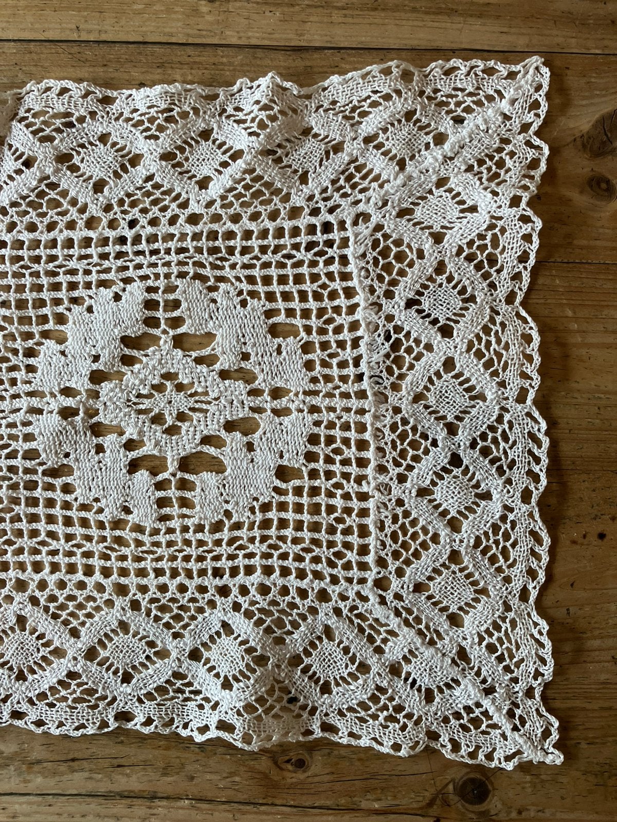Antiek kant kantklos kleed tafelloper, Antiek en Kunst, Ophalen of Verzenden