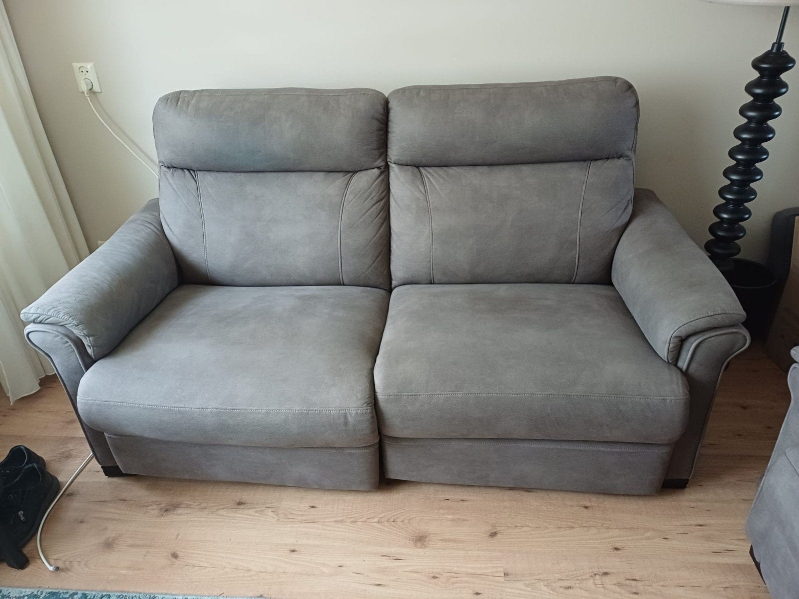 2 en een 2 1/2 zitter Taupe, Ophalen, Gebruikt, 150 tot 200 cm, Tweepersoons