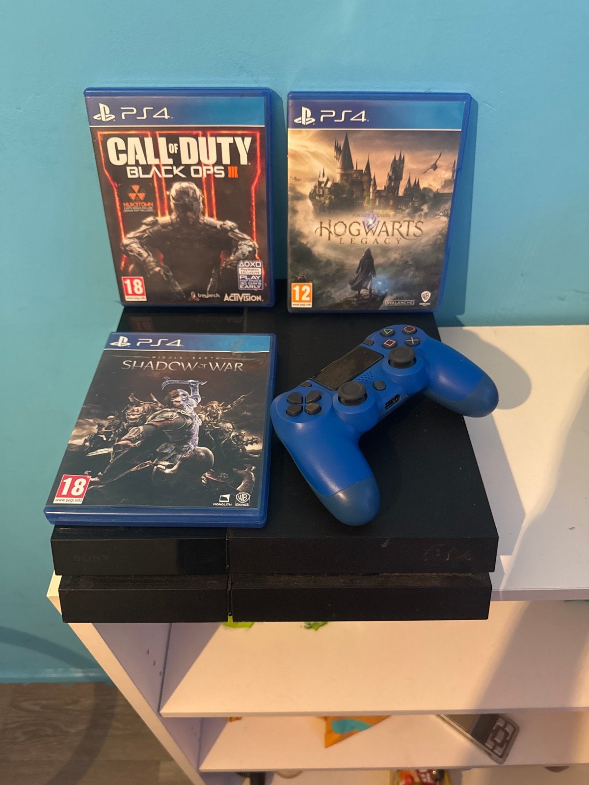 PS4 Slim met 1 controller en 3 games, Ophalen of Verzenden, Met 1 controller, Slim, Gebruikt