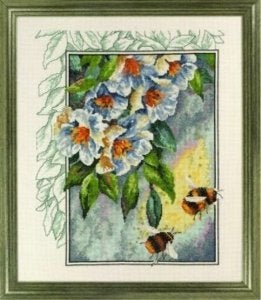 Borduurpakket Bloemen met bijen 904181, Geen, Geen, Nieuw, Ophalen of Verzenden
