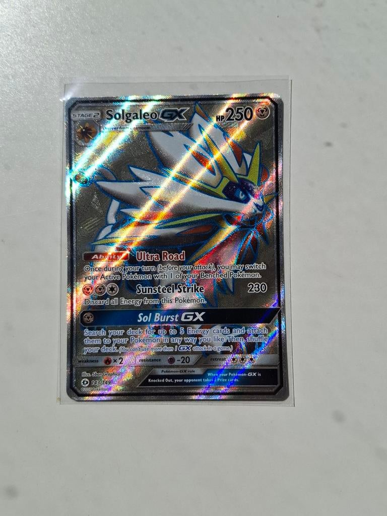 Pokémon Kaart Solgaleo GX 137/149 NM Full Art Foil, Verzenden, Zo goed als nieuw, Losse kaart, Foil