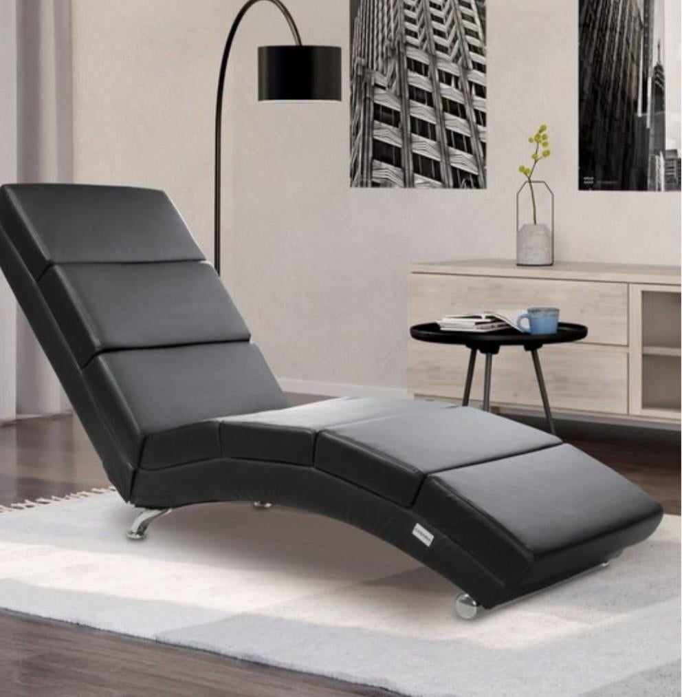 Moderne zwarte chaise longue - Casaria, Ophalen, Zo goed als nieuw, Metaal, Modern, Lounge