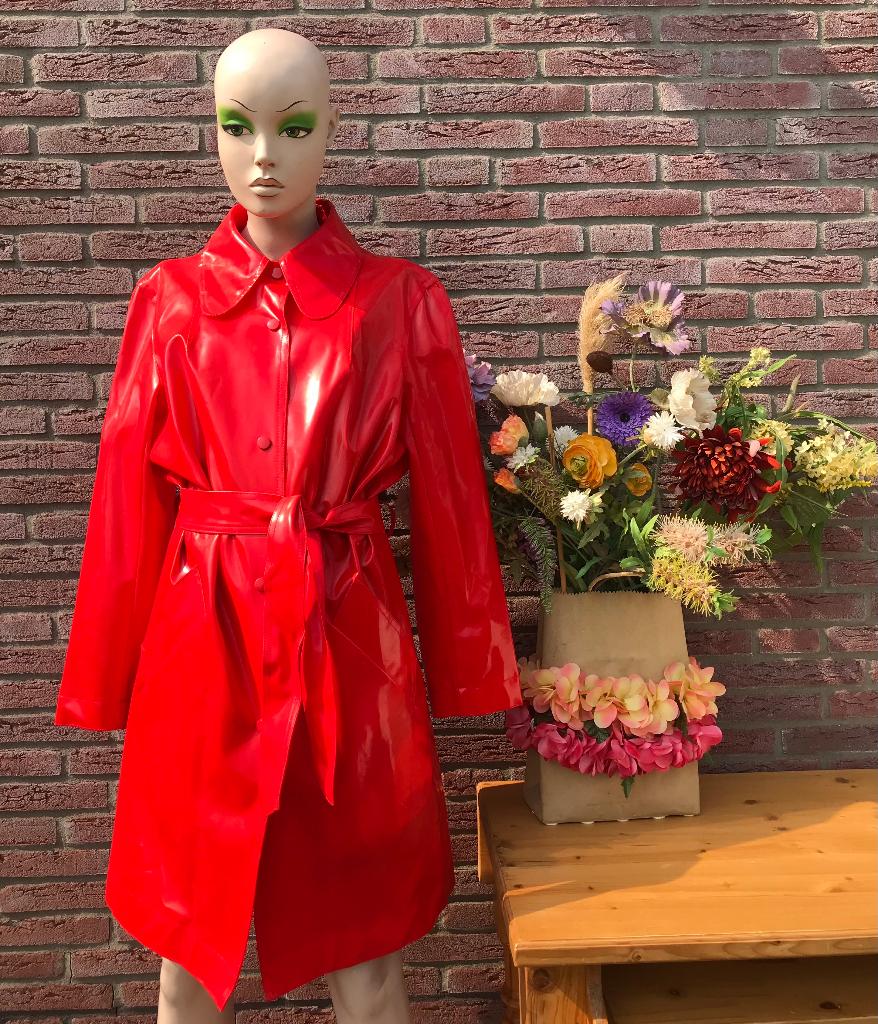 Vintage lakjas - rood - MODELISME Paris - T Unique - PVC PE, Ophalen of Verzenden, Maat 36 (S), Rood, Nieuw