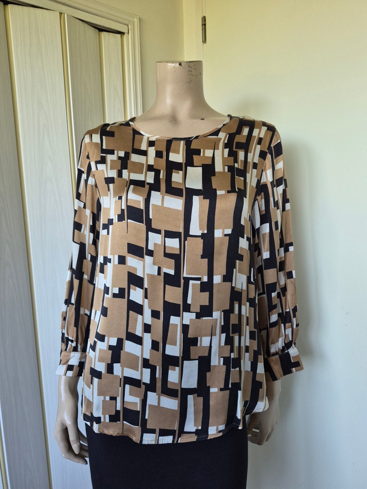 Caroline Biss blouse zijde/silk maat 38/M, Kleding | Dames, Blouses en Tunieken, Maat 38/40 (M), Bruin, Ophalen of Verzenden, Zo goed als nieuw