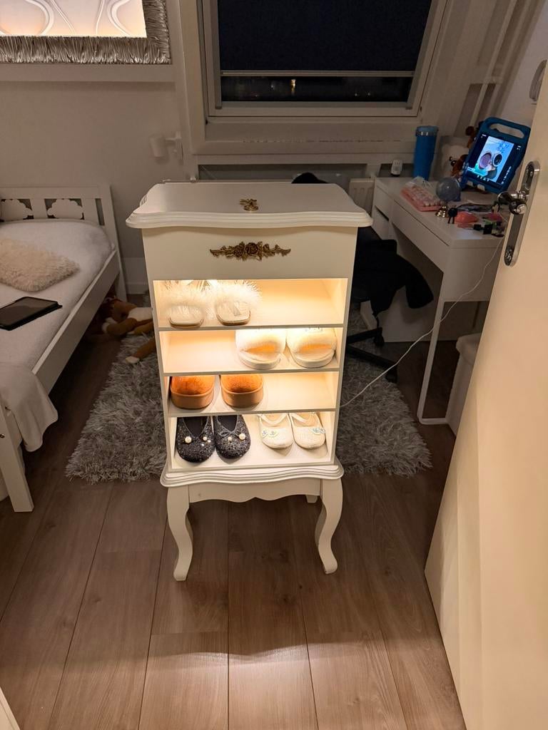 Barok stijl kinder schoenen kastje landelijk designkast, Gebruikt, 100 tot 150 cm, 25 tot 50 cm, 50 tot 100 cm