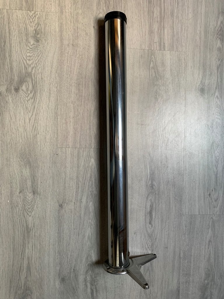 Verchroomde tafelpoot verstelbaar, Ophalen, 50 tot 100 cm, Rond, 50 tot 100 cm