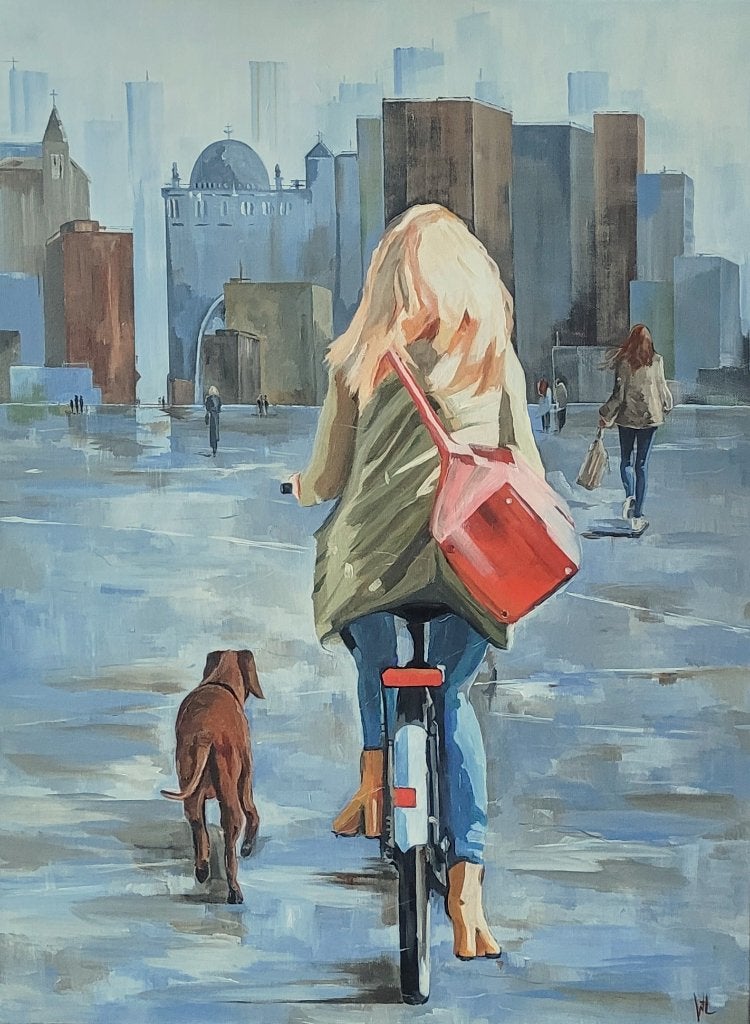 "Bike in the sun", Ophalen, Gelakt/vernis, Overige materialen, Figuren