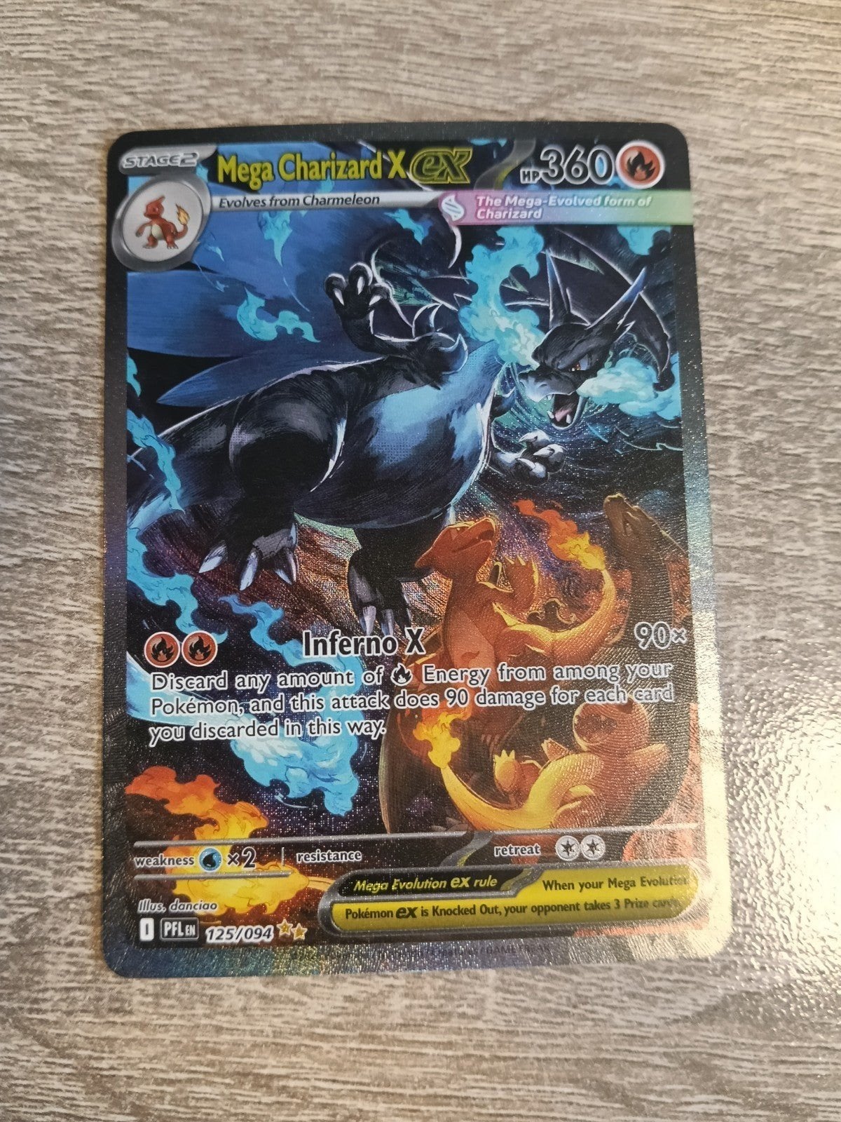 Mega Charizard X ex (SIR 125/094) - Phantasmal Flames, Verzenden, Zo goed als nieuw, Losse kaart, Foil