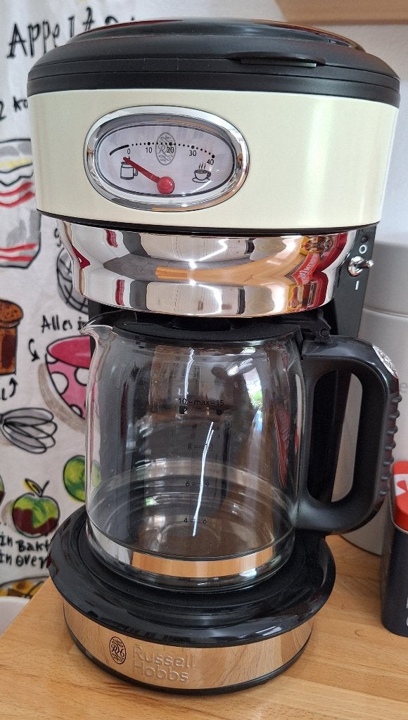 Koffiezetapparaat Russel Hobbs retro, Ophalen, 10 kopjes of meer, Gemalen koffie, Koffiemachine