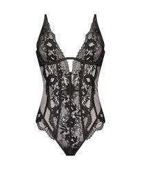 Sexy kanten zwarte body Hunkemoller Noir 85B of 90B, Hunkemöller, Ophalen of Verzenden, Zwart, Body of Korset