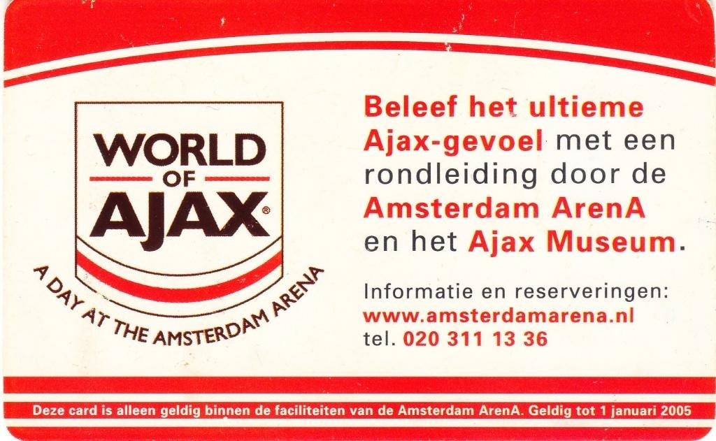 world of Ajax Arenakaart, Ophalen of Verzenden, Gebruikt, Ajax, Overige typen