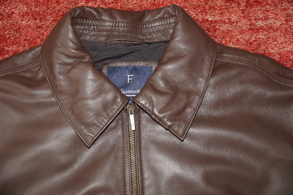 Originele Façonnable Lerenjack maat XL Nieuw. €899,-, Kleding | Heren, Ophalen of Verzenden, Nieuw, Maat 56/58 (XL), Bruin