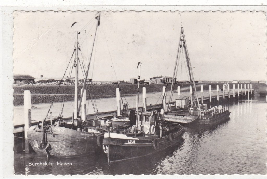 Burghsluis-Haven 1961 met Sleepboot, Verzenden, 1960 tot 1980, Gelopen, Zeeland