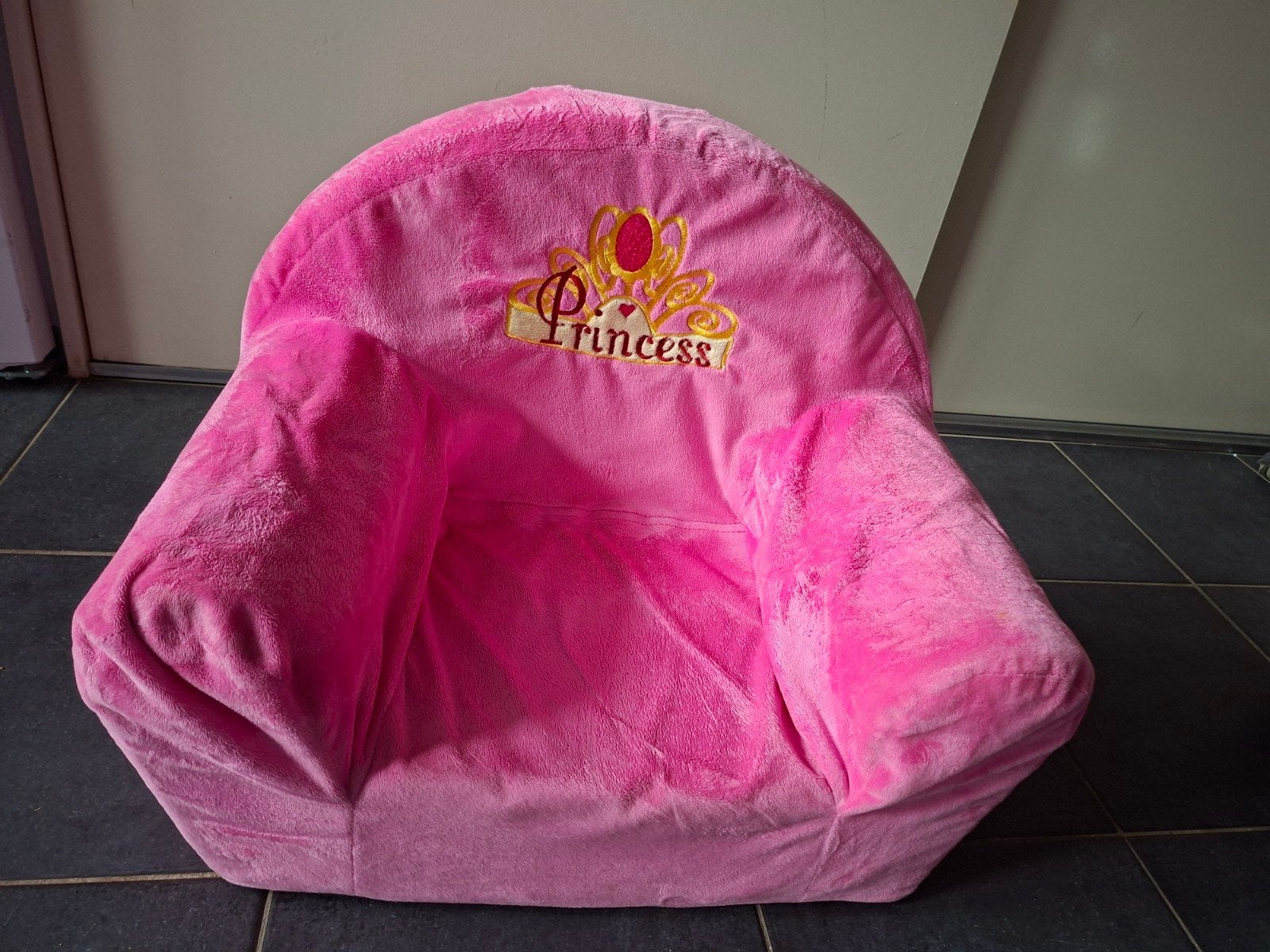 Roze prinsessen kinderstoel, zgan, Kinderen en Baby's, Kinderkamer | Tafels en Stoelen, Ophalen, Zo goed als nieuw