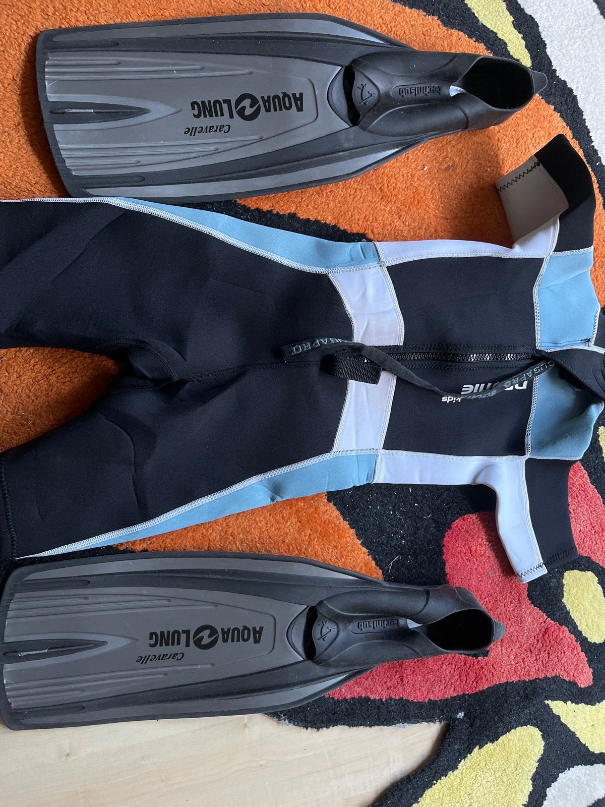 Duikpak en zwemvliezen voor kinderen, Watersport en Boten, Ophalen of Verzenden, Gebruikt, Duikpak