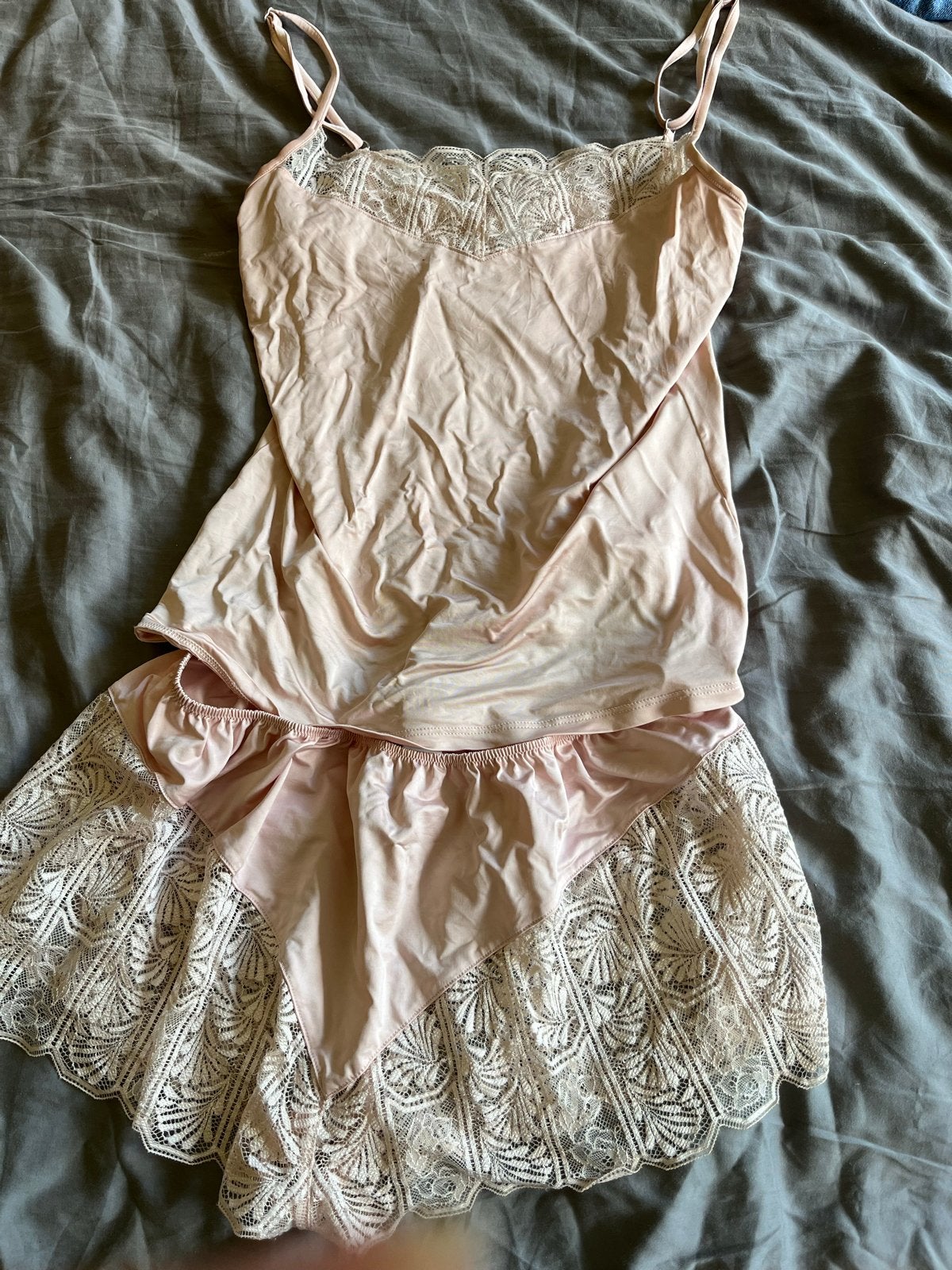 Hanro Nachtsetje met Kant XS, Ophalen of Verzenden, Roze, Nachtkleding