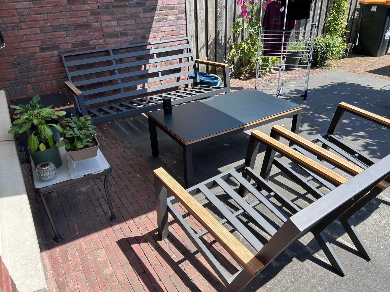 Loungeset, Tuin en Terras, Tuinsets en Loungesets, Ophalen, 5 zitplaatsen, Gebruikt, Aluminium