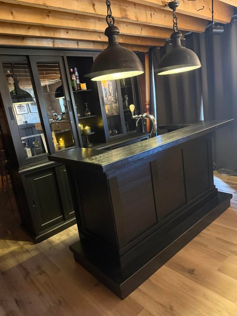 Chique zwarte bar set man cave bruin cafe kroeg overkapping, Huis en Inrichting, Ophalen of Verzenden, Zo goed als nieuw
