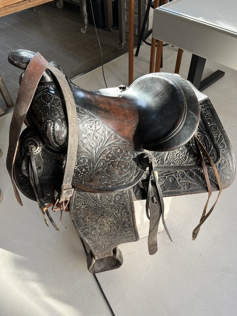 western reining leather horse saddle for quater horse, Ophalen, Gebruikt, Overige typen
