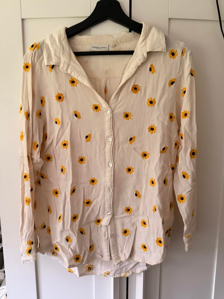 Fabienne Chapot zonnebloem blouse 38, Ophalen of Verzenden, Gedragen, Maat 38/40 (M), Wit