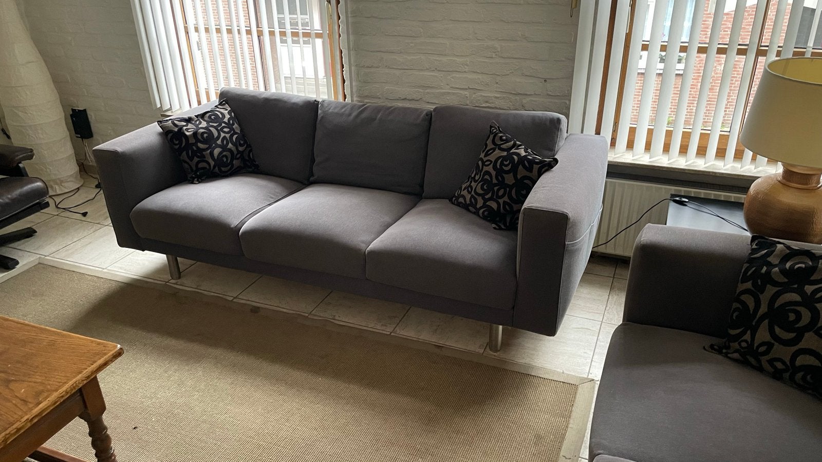 Set van 2 driezitsbanken, ideaal voor student/starter, Ophalen of Verzenden, Gebruikt, Stof