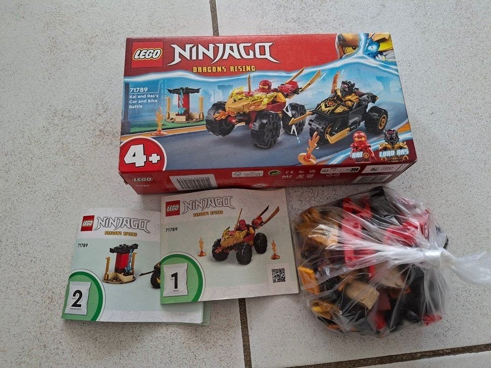 Lego Ninjago 71789 Kai en Ras's Autogevecht, Gebruikt, Lego, Ophalen of Verzenden, Compleet