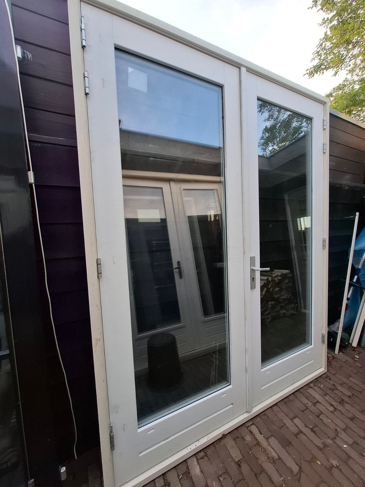 Openslaande tuindeuren dubbel glas deuren terrasdeuren pui, Doe-het-zelf en Verbouw, Kozijnen en Schuifpuien, Ophalen, Deurkozijn