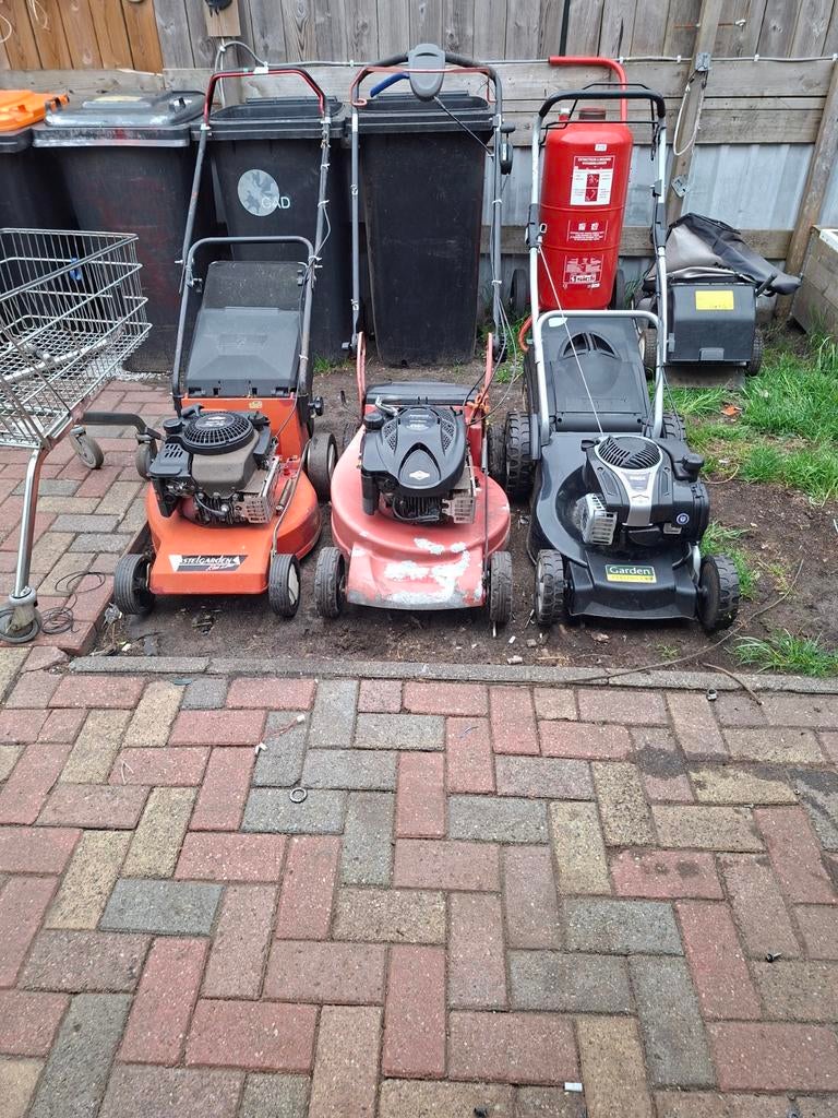 Partij van 3 gebruikte benzine grasmaaiers, Cirkelmaaier, Gebruikt, Ophalen of Verzenden, 40 t/m 49 cm