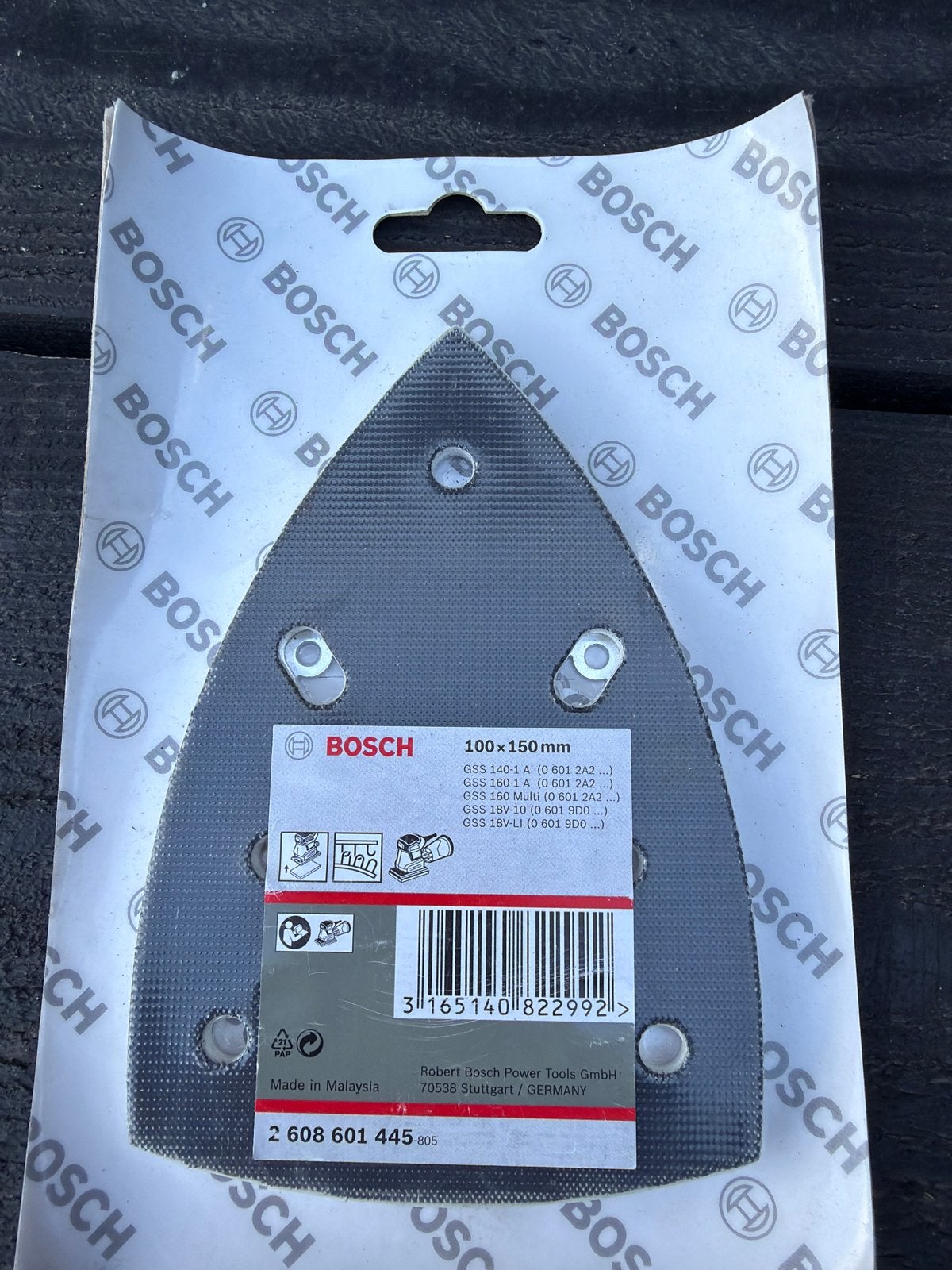 Bosch Schuurzool 100x150 mm voor diverse schuurmachines, Ophalen of Verzenden, Nieuw, Vlakschuurmachine