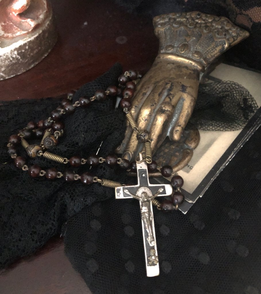 Klooster Rozenkrans- Jezus met schedel/gekruiste beenderen, Ophalen of Verzenden
