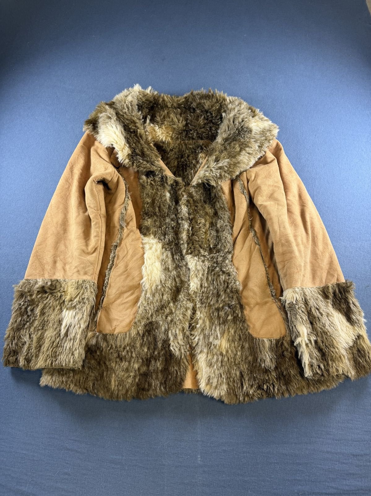 Vintage Dressing Afghaanse jas bruin dames maat S, Bayline Vintage Trading, Bruin, Verzenden, Zo goed als nieuw