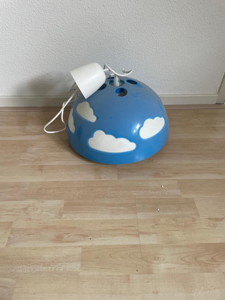 Kinderlamp blauw met wolken - Plafondlamp, Ophalen, Gebruikt, Lamp