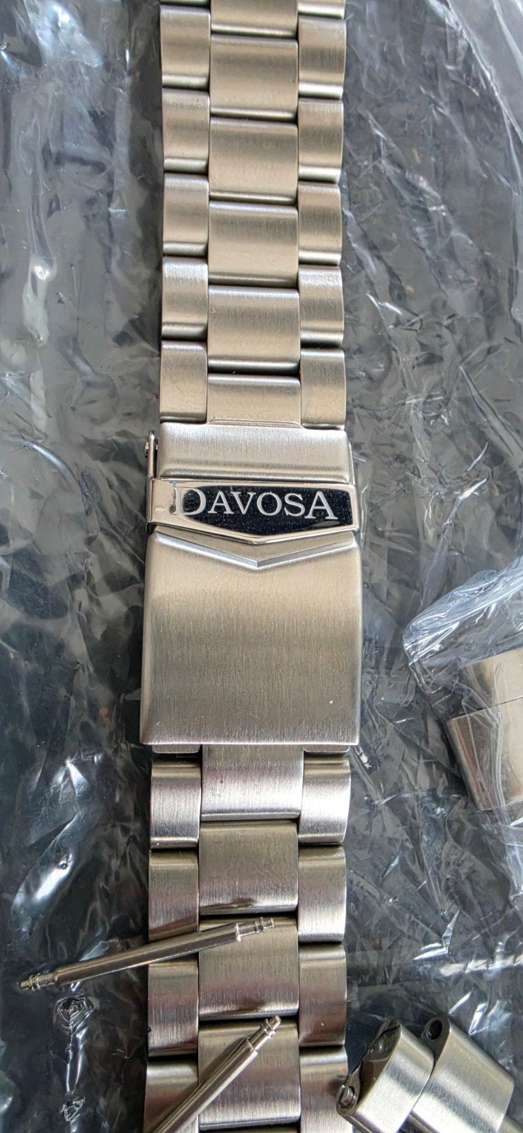 Davosa stalen horlogeband - trialink als nieuw ongedragen, Ophalen of Verzenden, Zo goed als nieuw, Staal, Overige merken