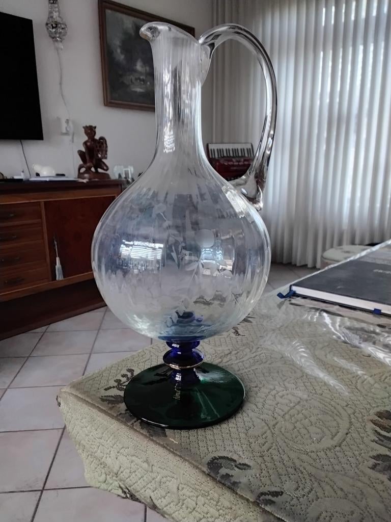 Antiek kristal geslepen karaf 28 cm hoog, Ophalen of Verzenden, Zo goed als nieuw, Overige typen