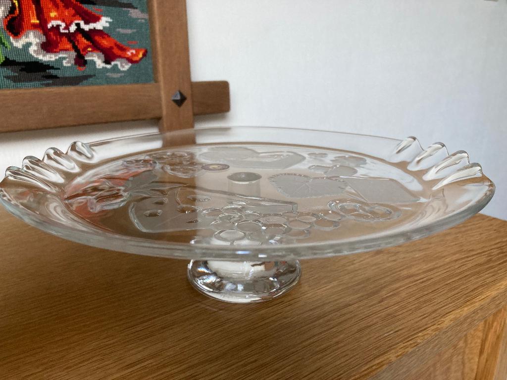 Mooie vintage kristallen kaas plateau Walther Glass Germany, Antiek en Kunst, Ophalen of Verzenden