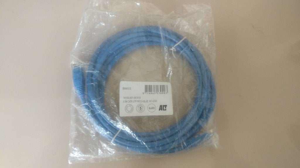 Utp cat 6 patch cable/ kabel 3_0m blue nieuw, Ophalen of Verzenden, Nieuw