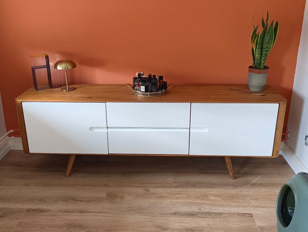 Dressoir (massief hout), Met lade(s), 150 tot 200 cm, Ophalen of Verzenden, Zo goed als nieuw