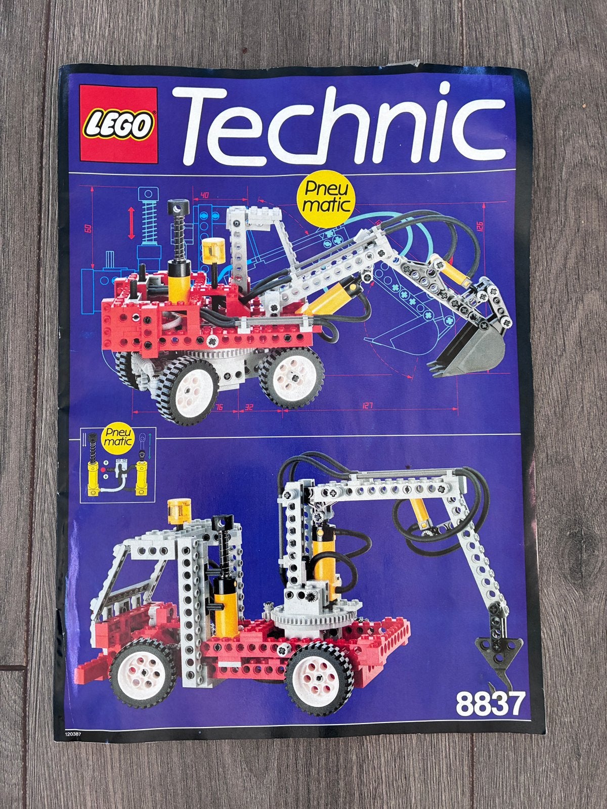 Lego Technic Pneumatic rode Graafmachine #8837 (1992), Ophalen, Gebruikt, Lego, Compleet