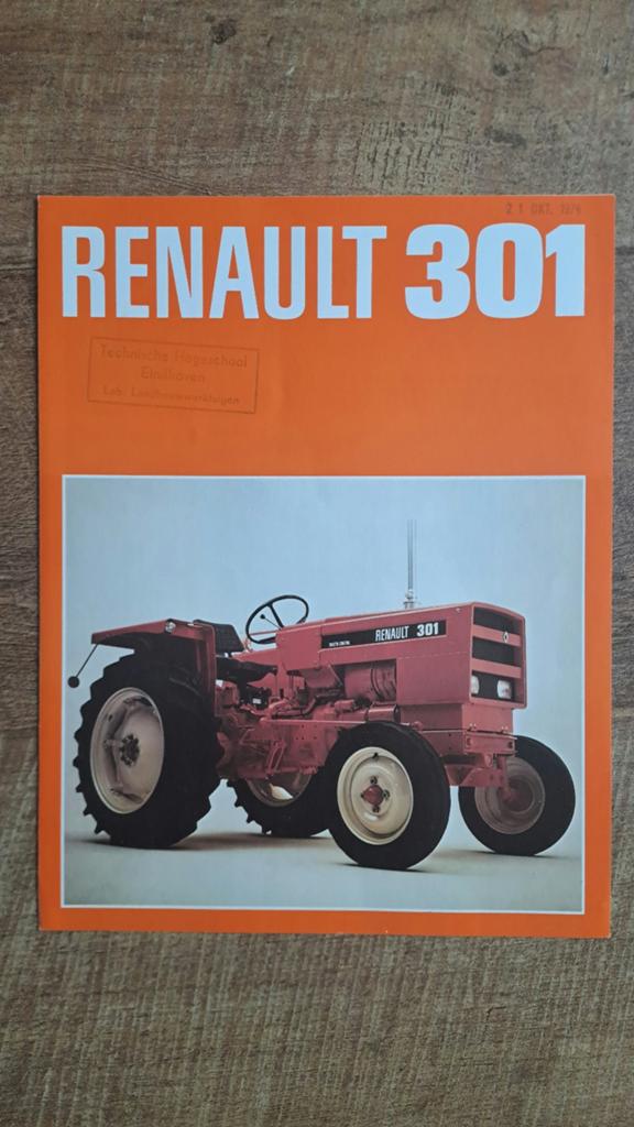 Folder Renault 301 tractor, trekker, Ophalen of Verzenden, Zo goed als nieuw, Folder