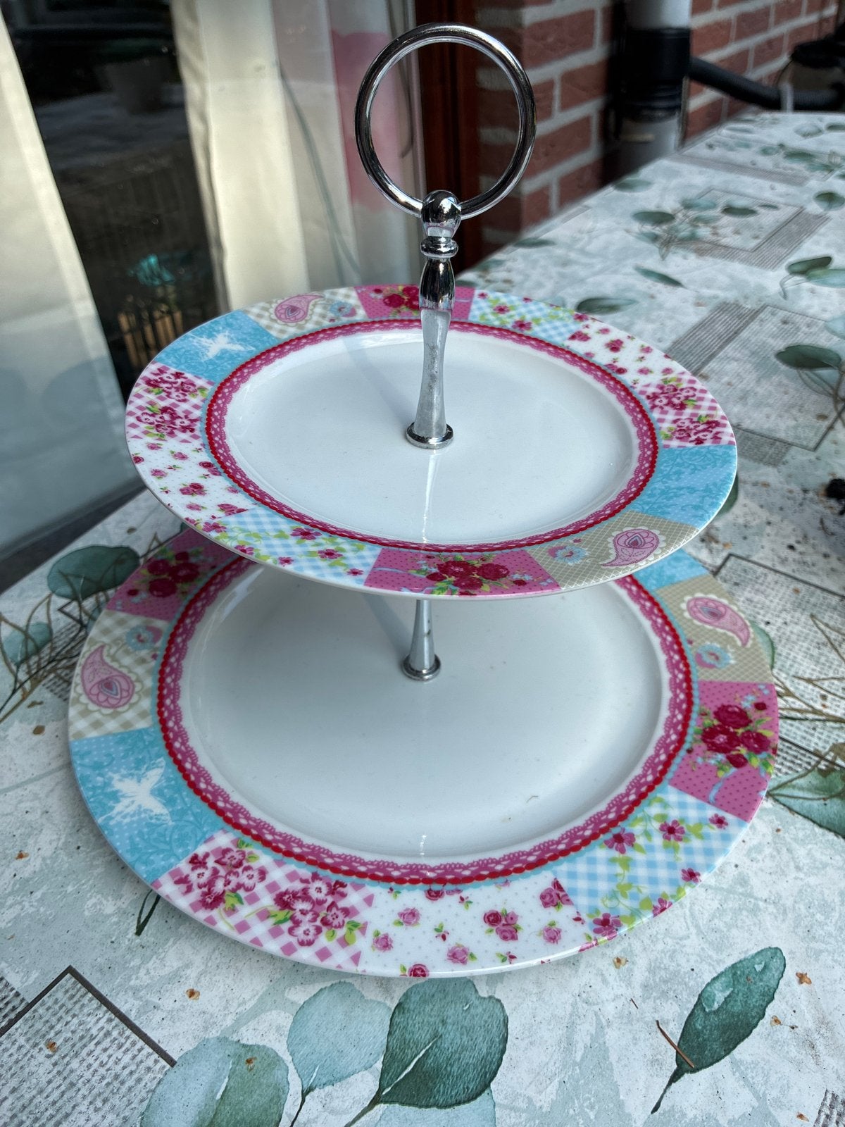 Leuke etagere met bloemenprint, Ophalen, Keramiek, Overige typen, Vintage