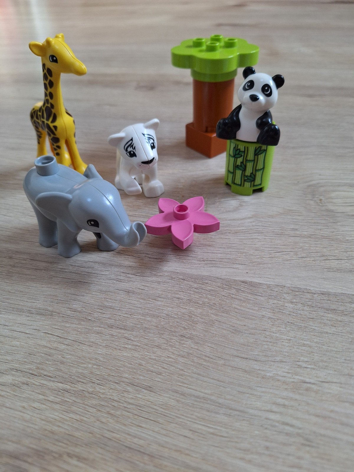 Lego Duplo Baby Dieren: Giraffe, Olifant, Leeuw, Panda met b, Ophalen of Verzenden, Gebruikt